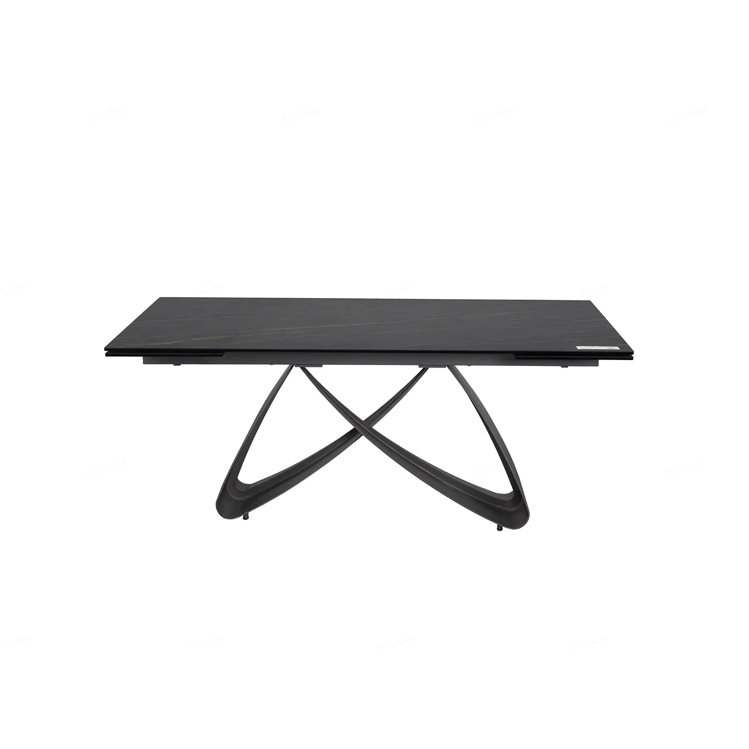 Dune Black & Sunset Gold Vein Ceramic Extending Dining Table