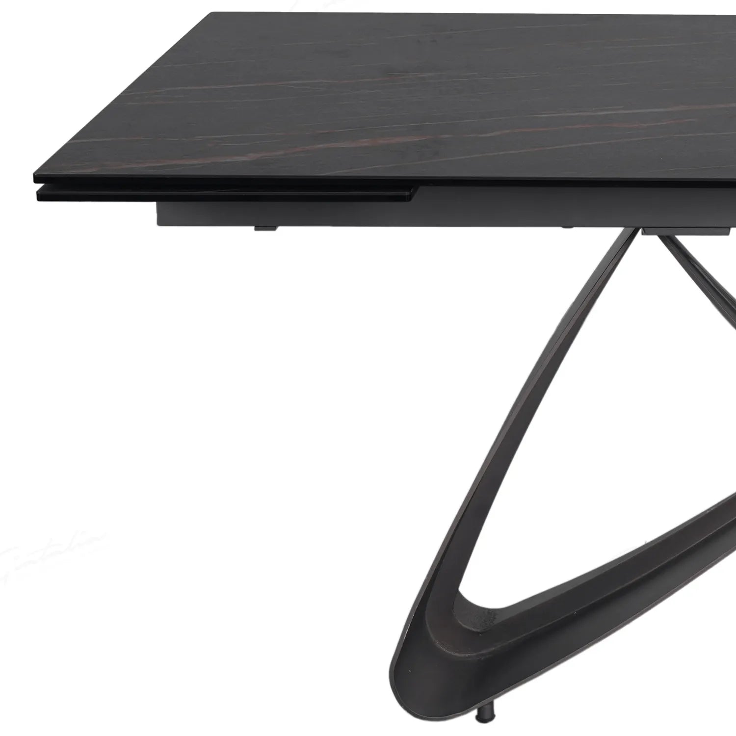 Dune Black & Sunset Gold Vein Ceramic Extending Dining Table