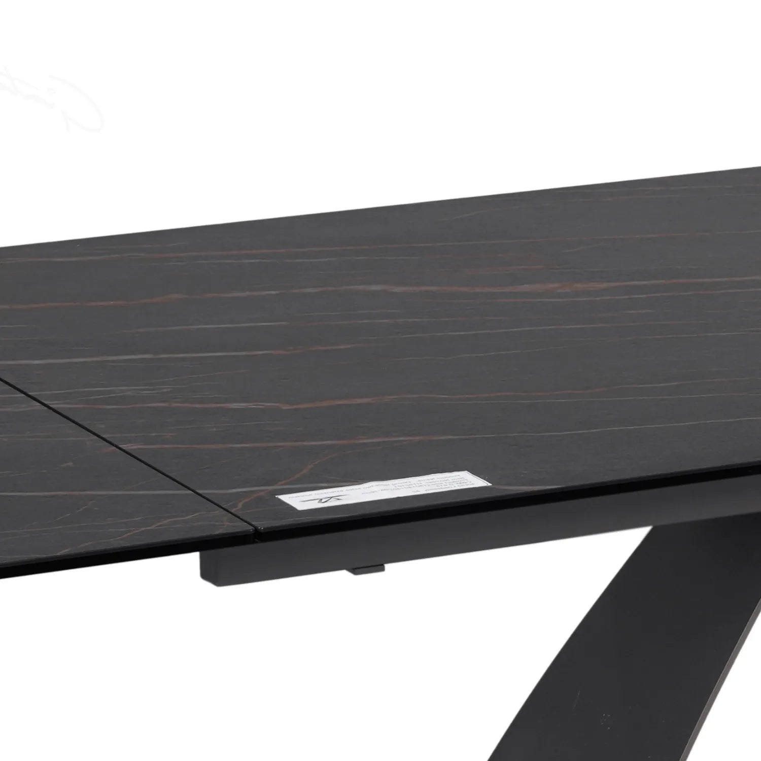 Dune Black & Sunset Gold Vein Ceramic Extending Dining Table