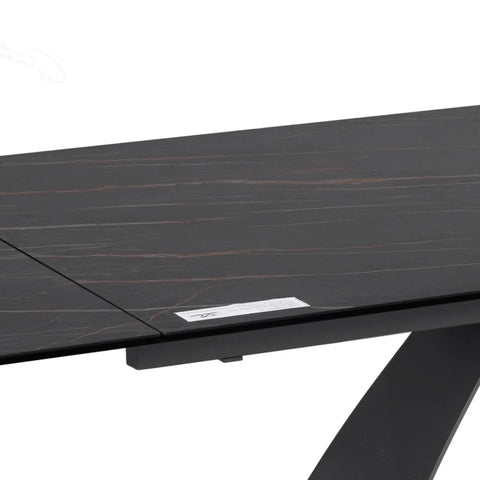 Dune Black Ceramic Extending Dining Table