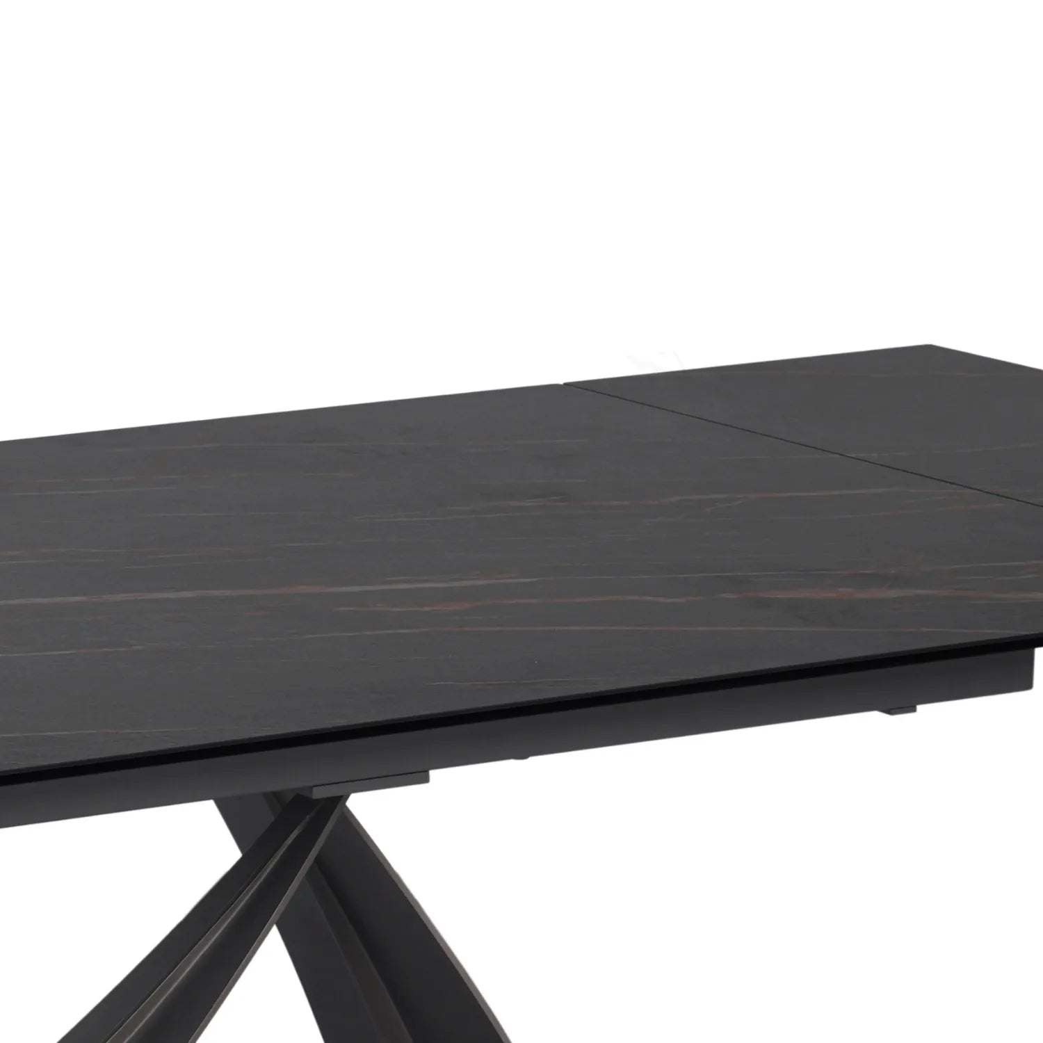 Dune Black & Sunset Gold Vein Ceramic Extending Dining Table