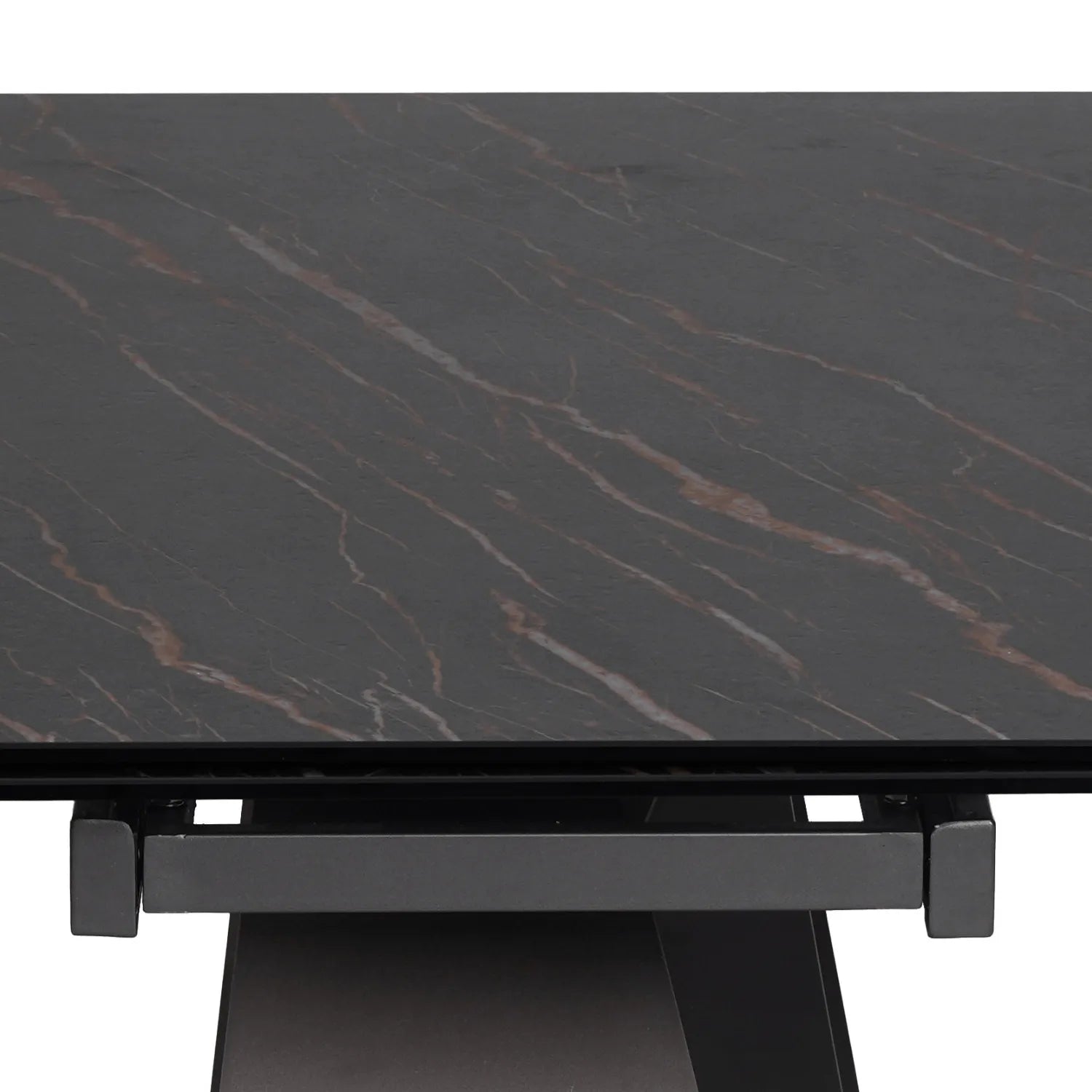 Dune Black & Sunset Gold Vein Ceramic Extending Dining Table