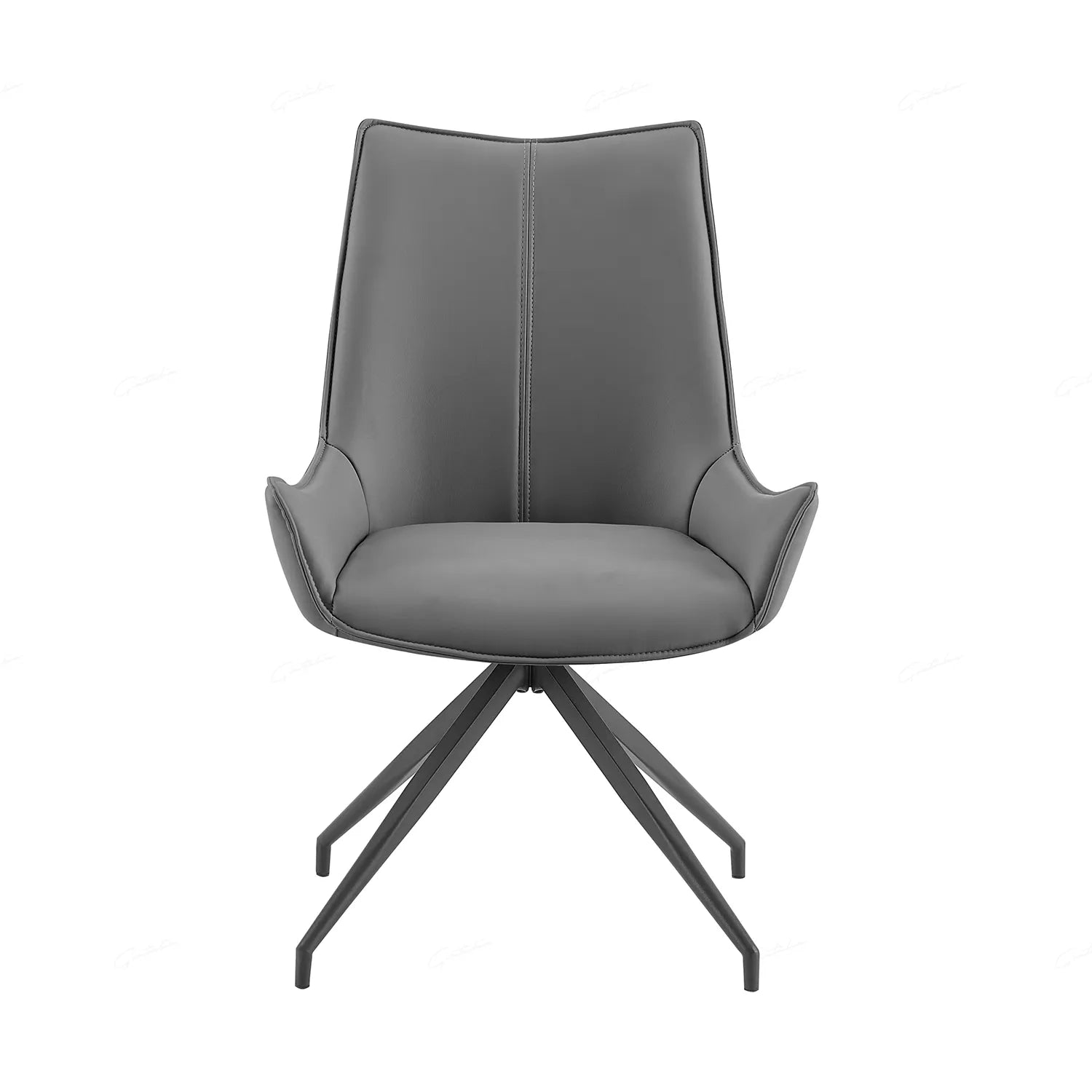 Grey Leather Swivel Dining Chairs