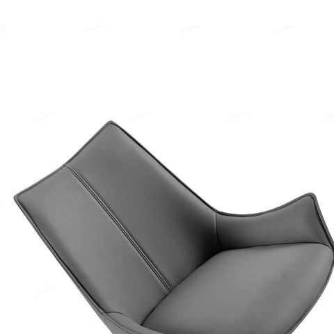 Grey Soft Leather Swivel dining Chairs