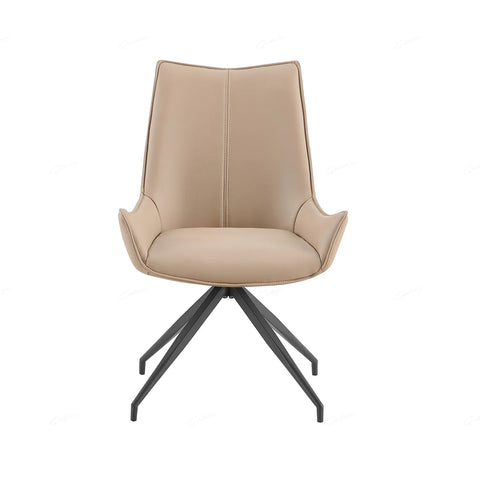 Dune Mink PU Leather Swivel Dining Chair