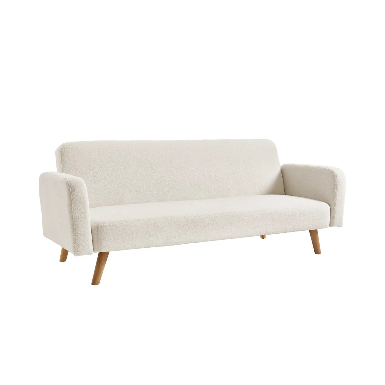 Dusk White Boucle Fabric Sofa Bed