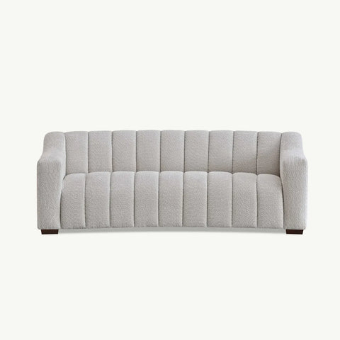 EICHHOLTZ KELLY Inspired  Paloma 3 Seater Sofa upholstered in Oatmeal (cream) Boucle Teddy fabric - White Background