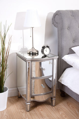 Aurelia 2 Drawer Glass Bedside Table