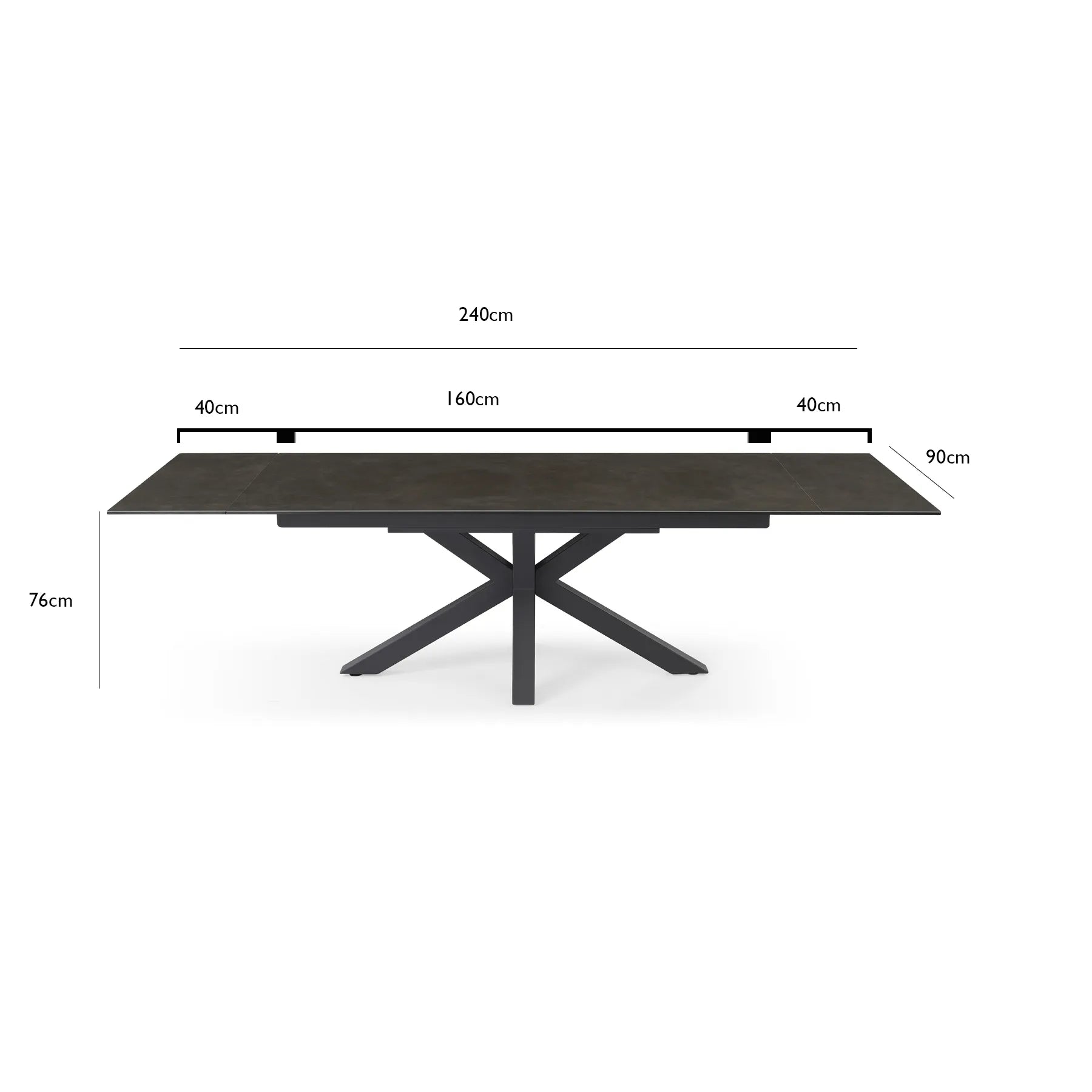 Kastonia 1.6M Muse White High Gloss Extending Dining Table