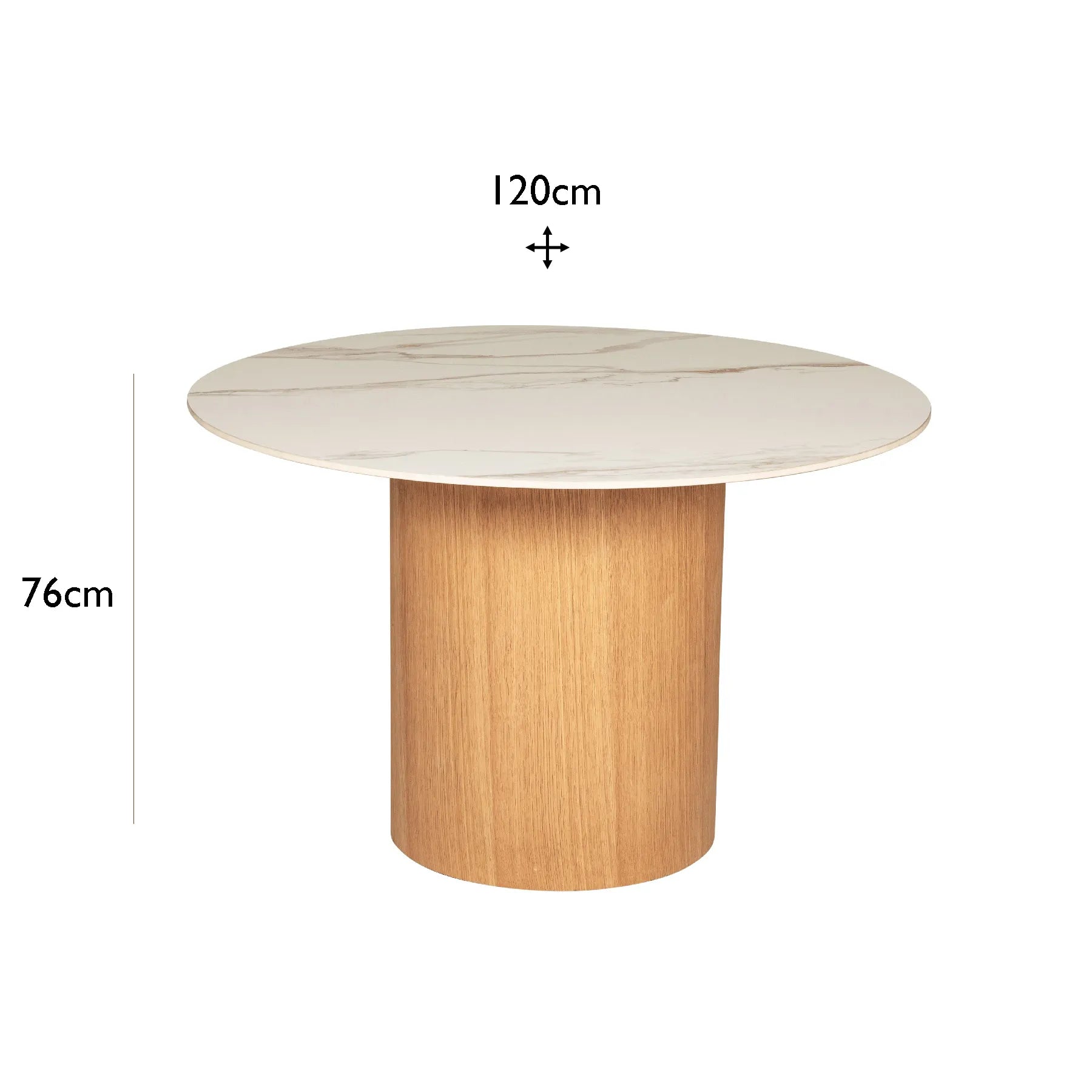 Eveleen White Sintered Stone Round Dining Table