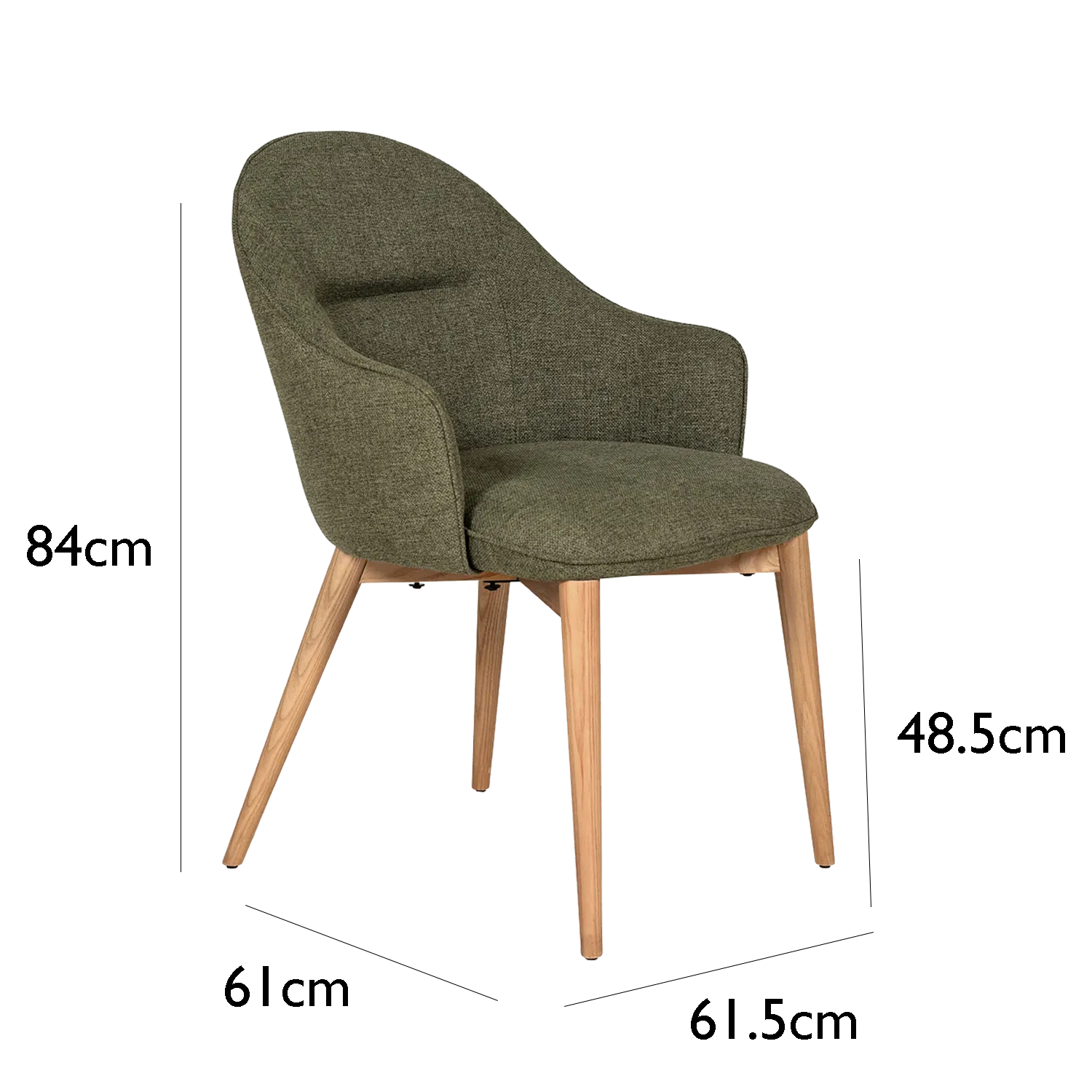 Eveleen Green Arm Set of 4 Dining Chairs