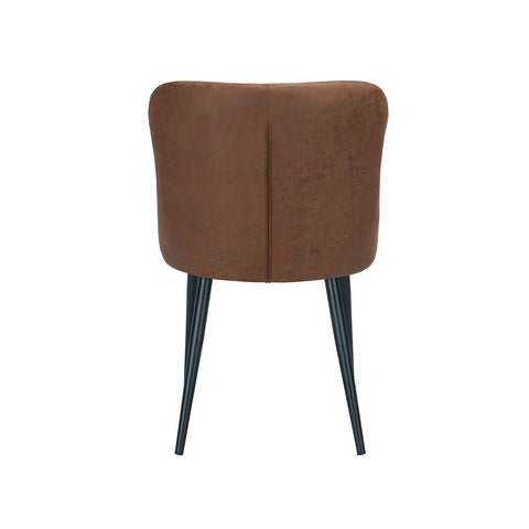 Earth Distressed Leather Dining Chairs curved back