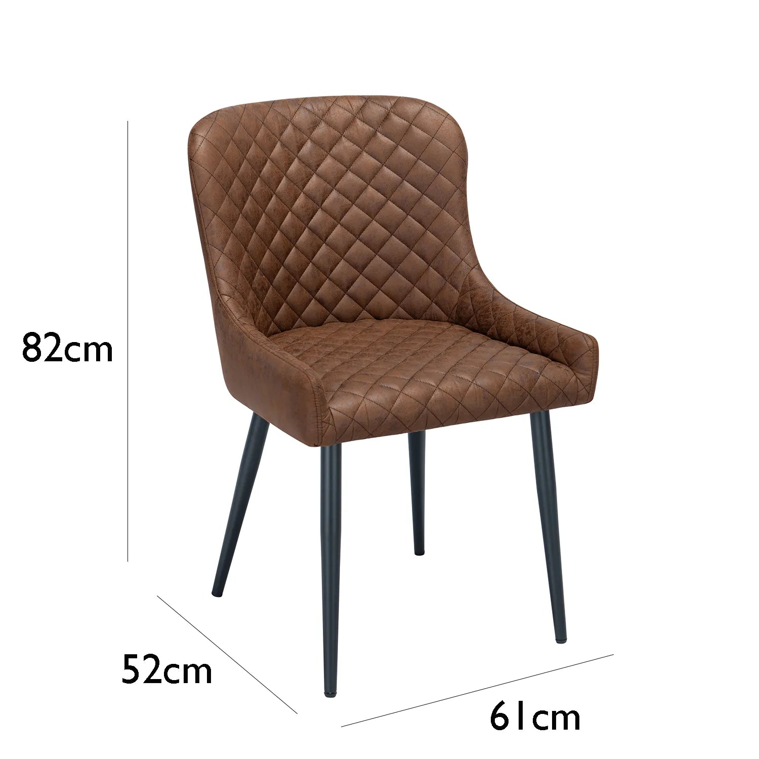 Earth Distressed Leather Dining Chairs - Dimensions