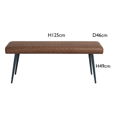 Earth Tan Dining Bench, also available in Grey - Dimensions 