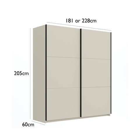 Eldon Cashmere Decor Sliding Door Wardrobe - Dimensions 