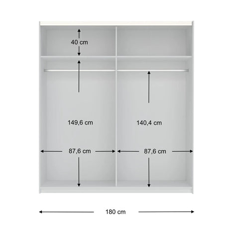 Eldon Cashmere Decor Sliding Door Wardrobe Width 181cm 