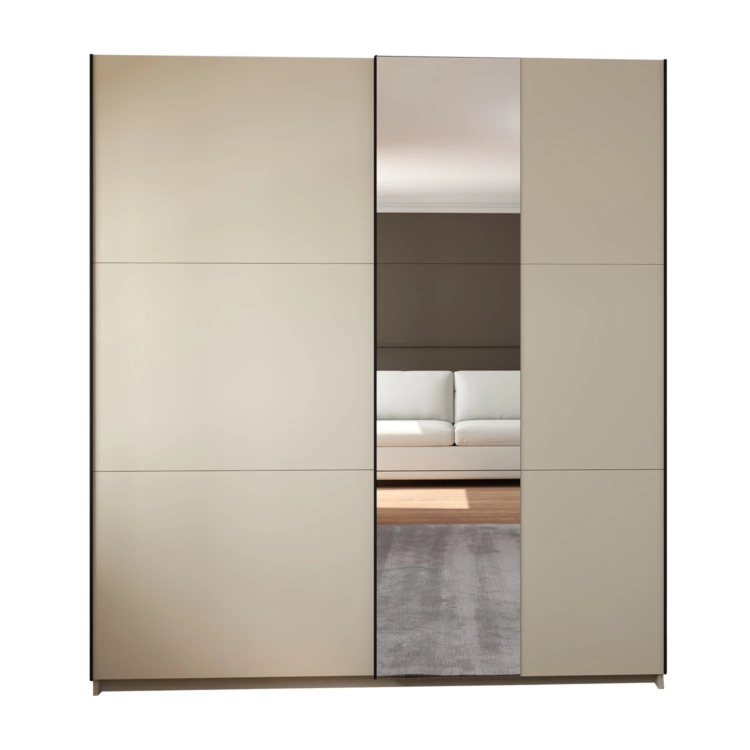 Eldon Cashmere Decor Sliding Door Wardrobe with Mirror Pads