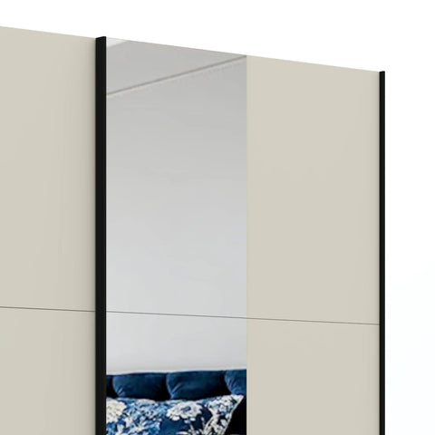 Eldon Cashmere Decor Sliding Door Wardrobe with Mirror Pads - Door Handles