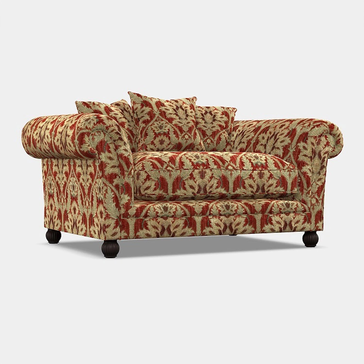 Elgar Snuggler Tetrad Sofa in Enigma Claret Fabric