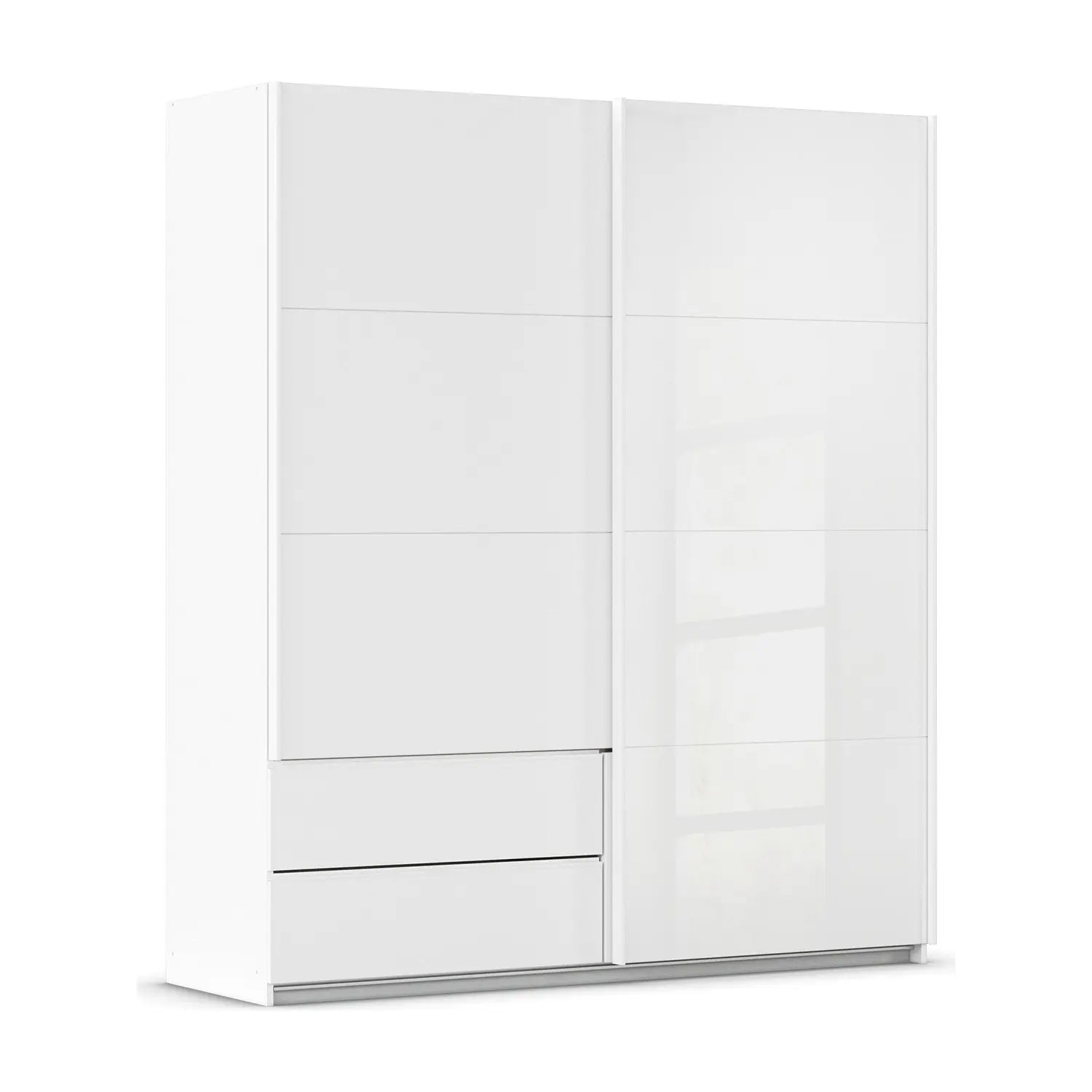 Elon 181cm White 2 Door Sliding Wardrobe with Drawers