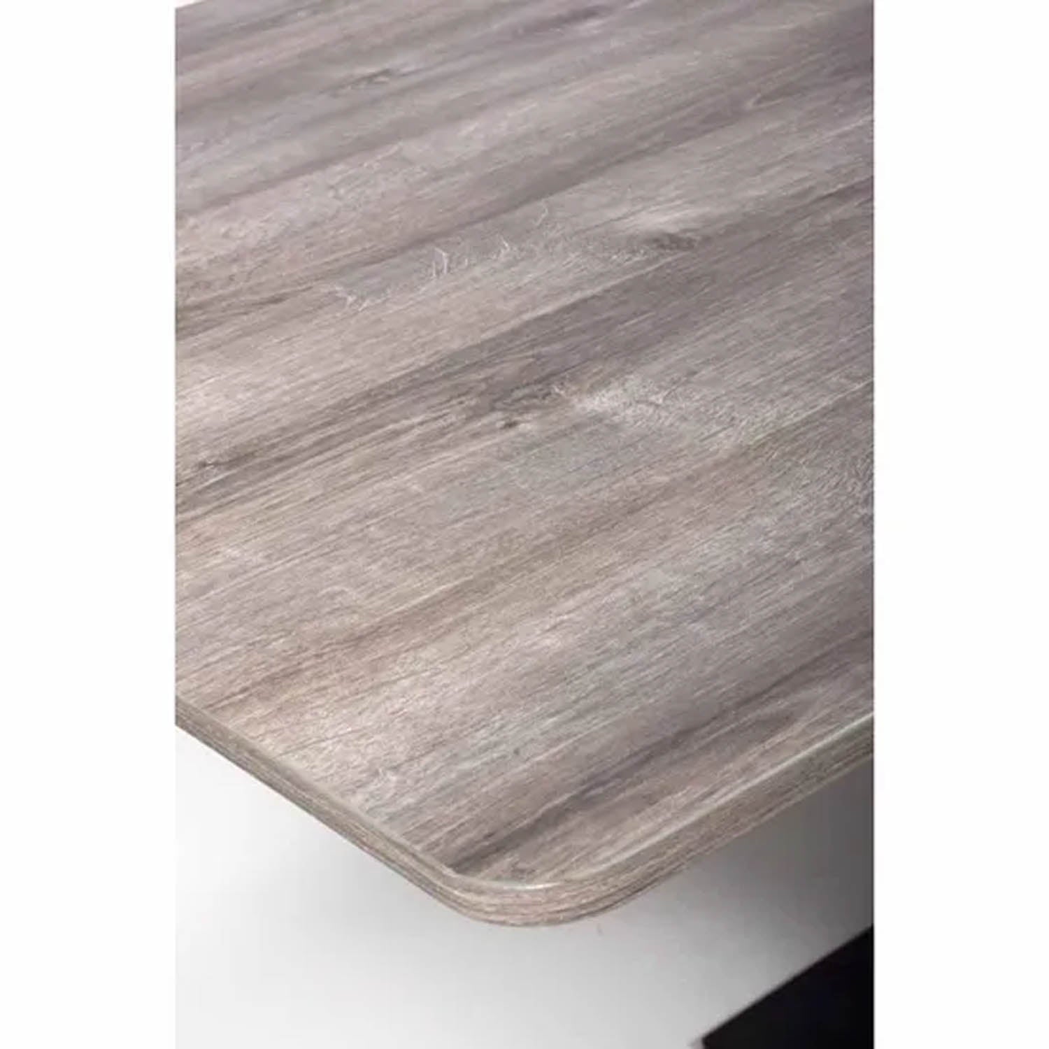 Enterprise Grey Extending Dining Table 160-200cm, also available in Light Walnut and Oak - Close Up of Table Edging 