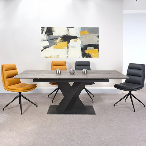 Enterprise Grey Extending Dining Table 160-200cm, also available in Light Walnut and Oak - Lifestyle Image 