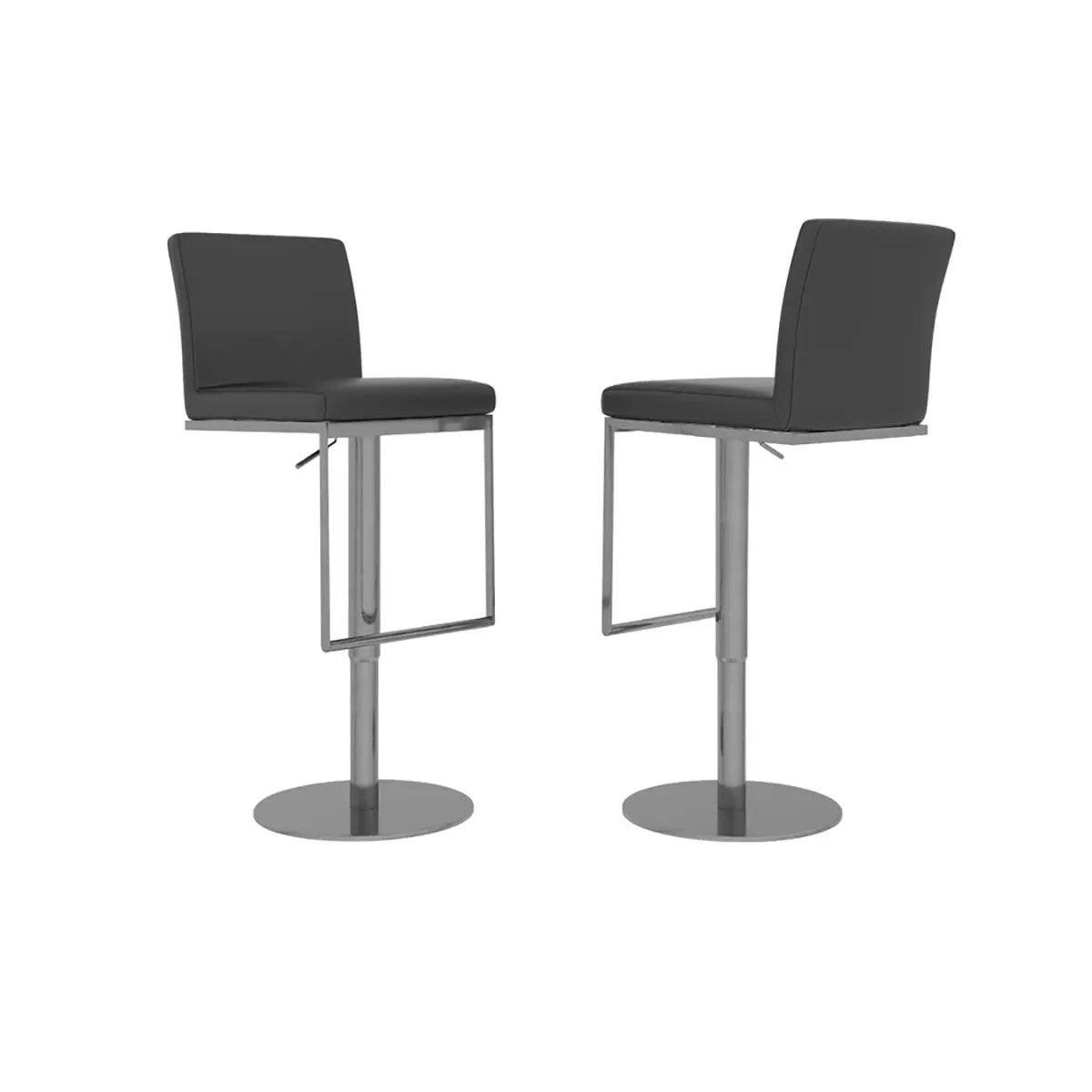 Enzo Grey Leather Bar Stool - Set of 2