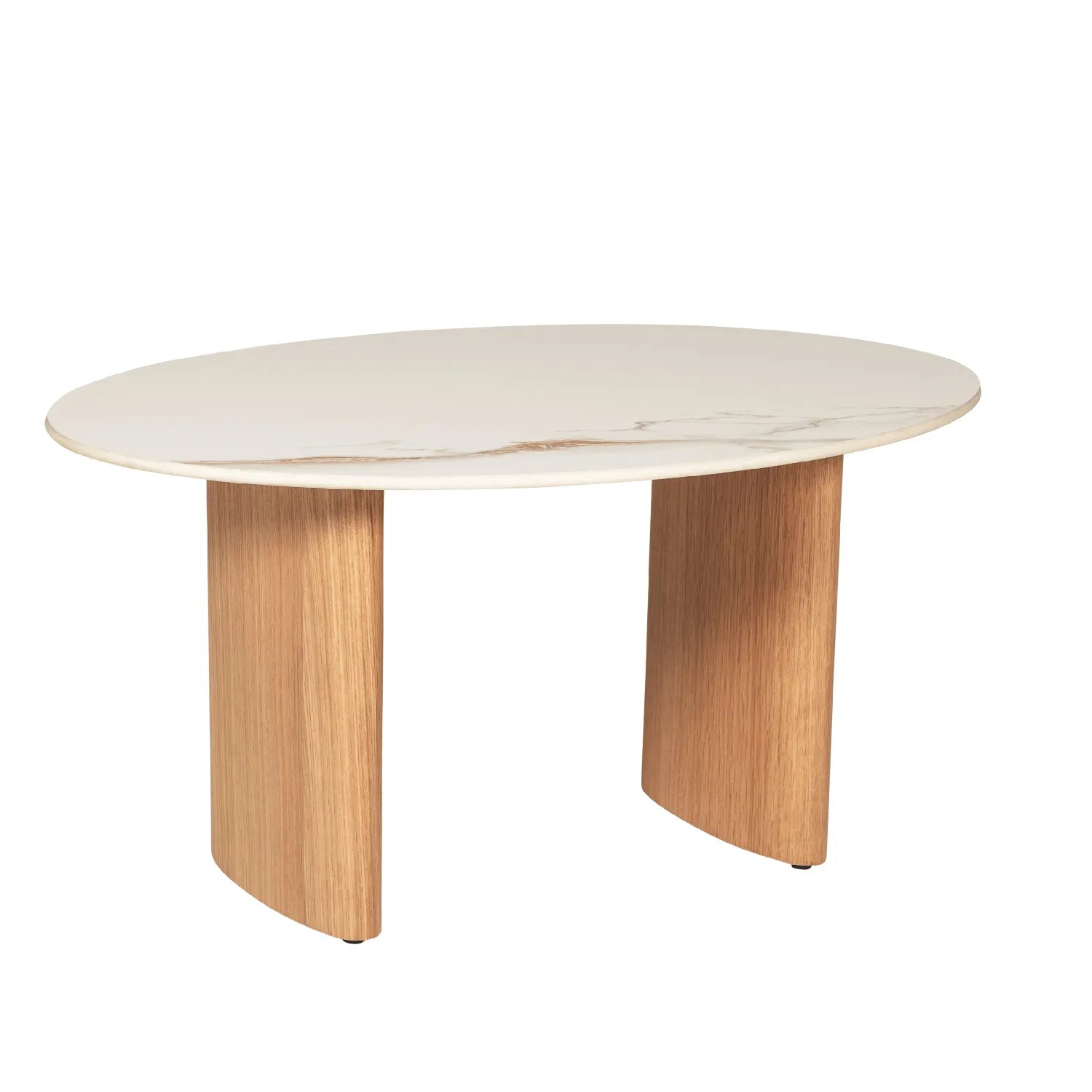 Eveleen Coffee Table Light Oak With White Ceramic Top