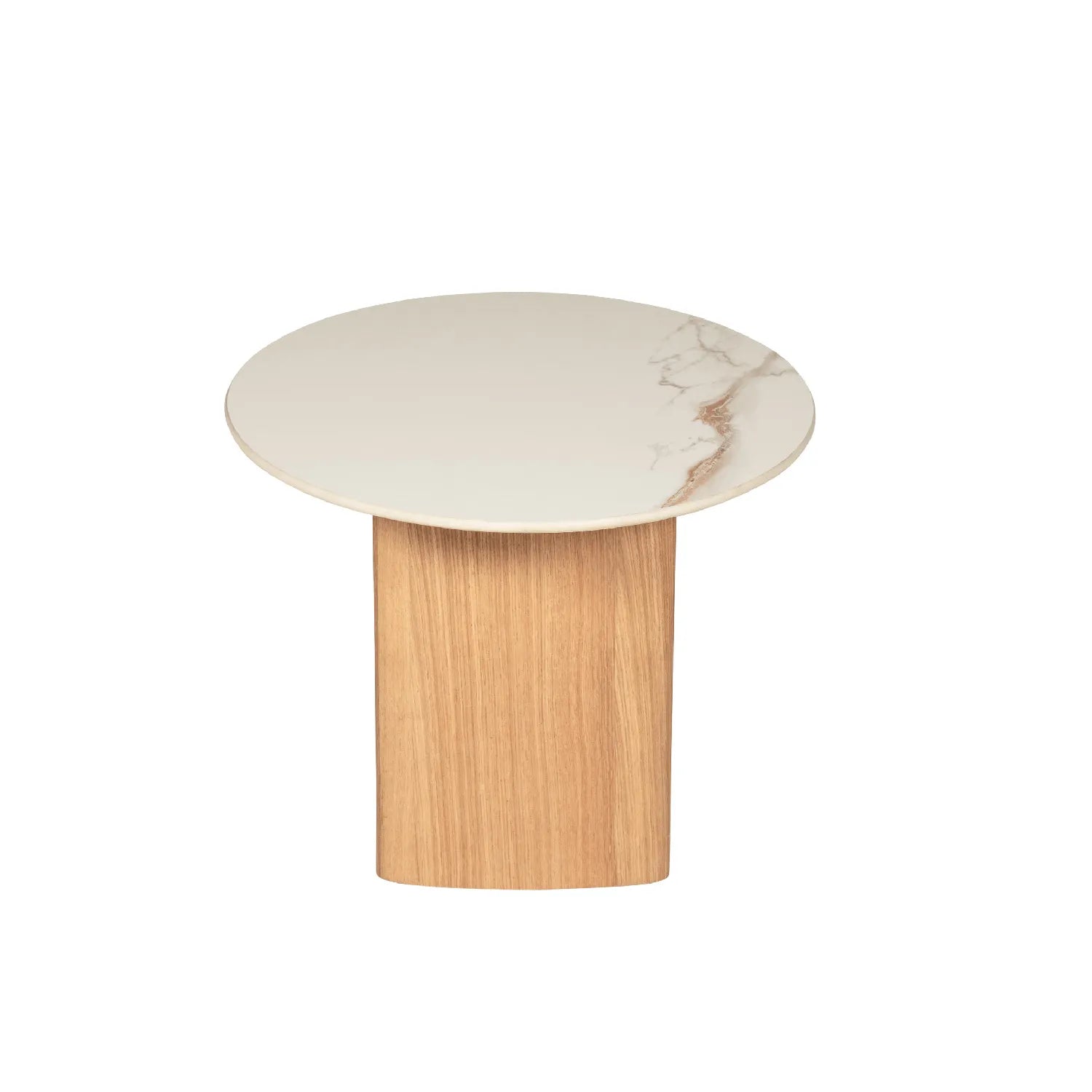 Eveleen Coffee Table Light Oak With White Ceramic Top