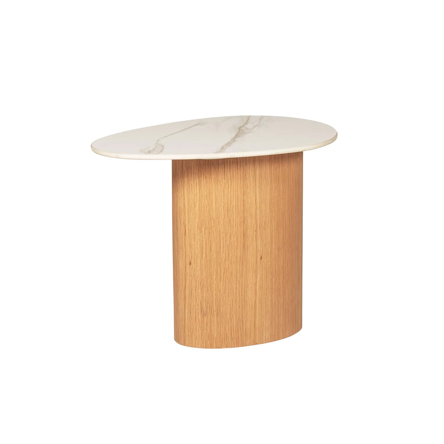 Eveleen Lamp Table Light Oak With White Ceramic Top