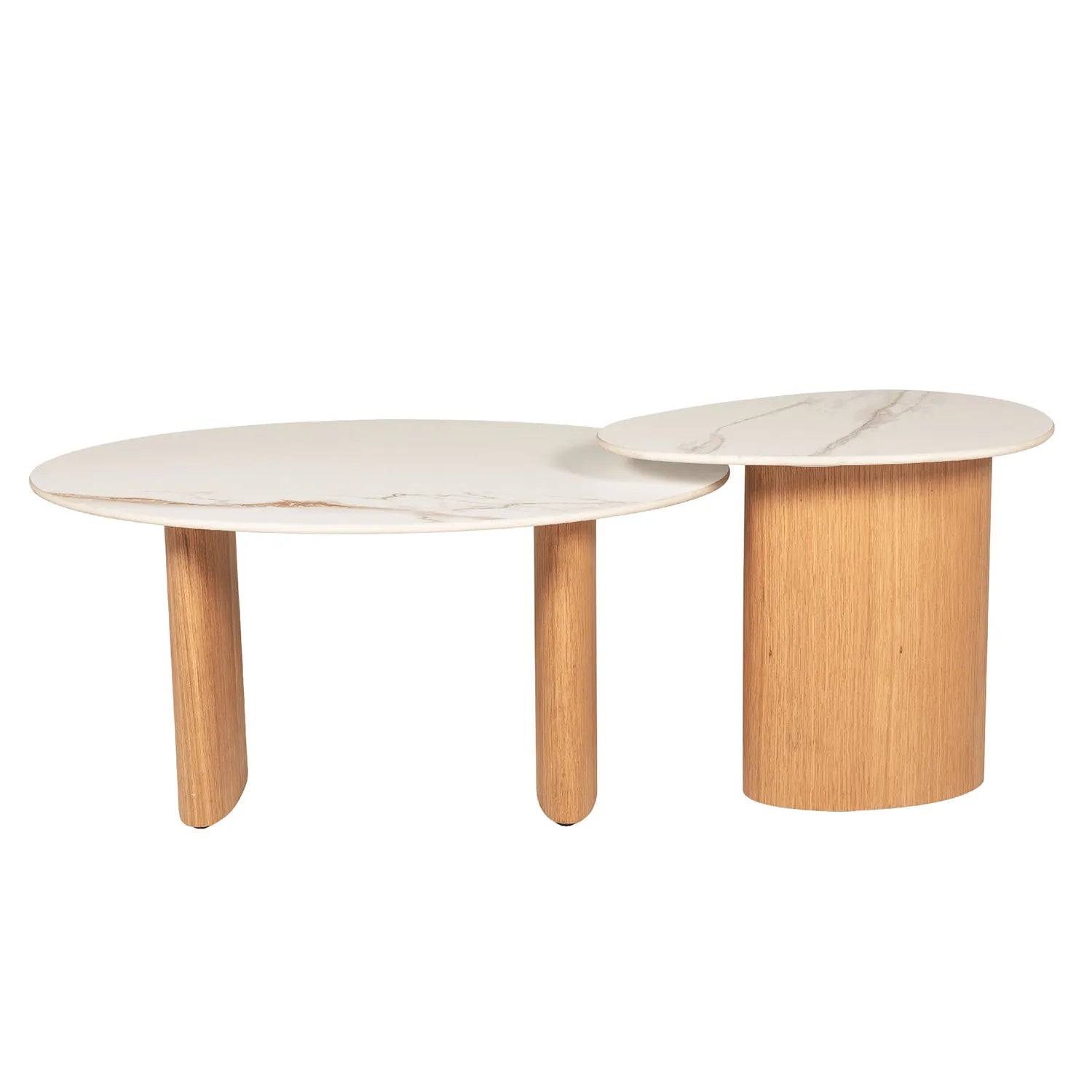 Eveleen Lamp Table Light Oak With White Ceramic Top