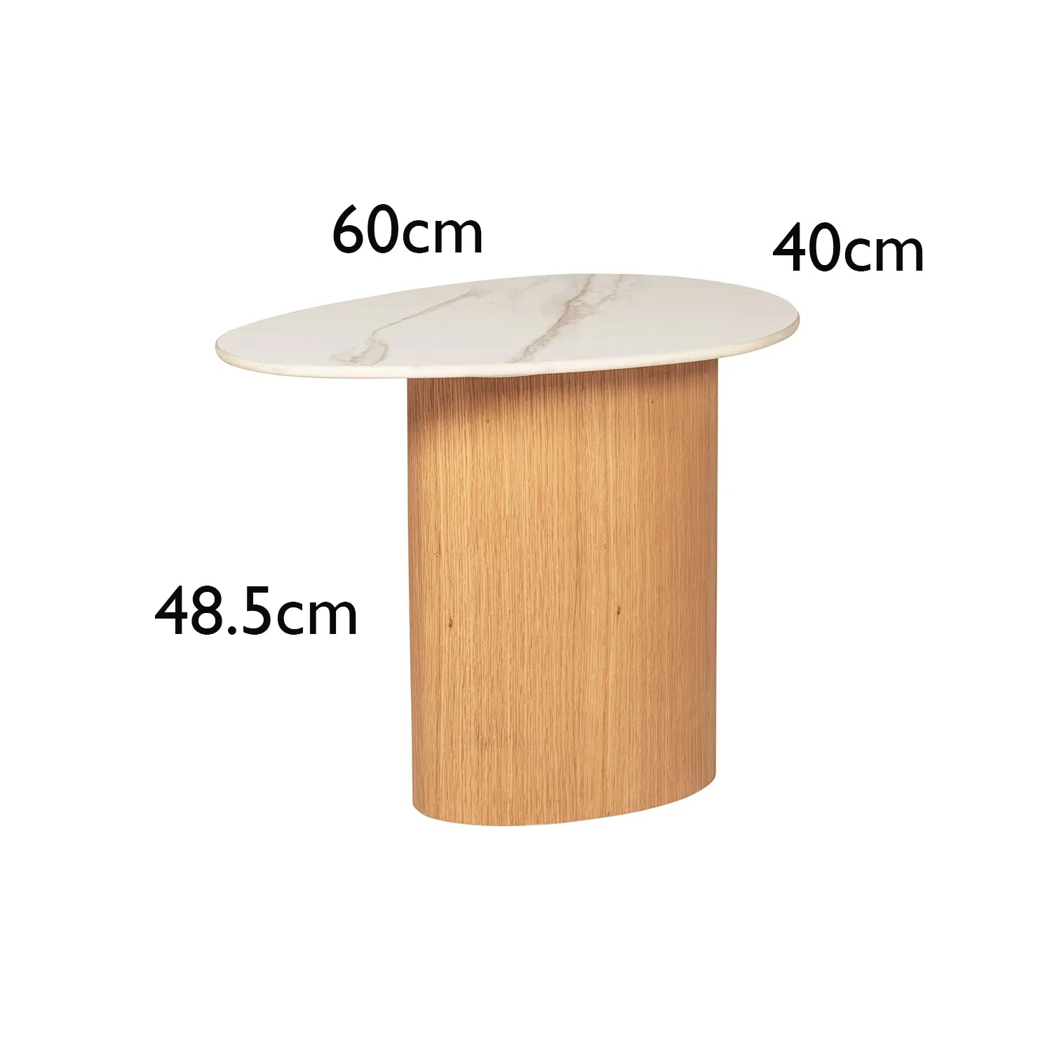 Eveleen Lamp Table Light Oak With White Ceramic Top