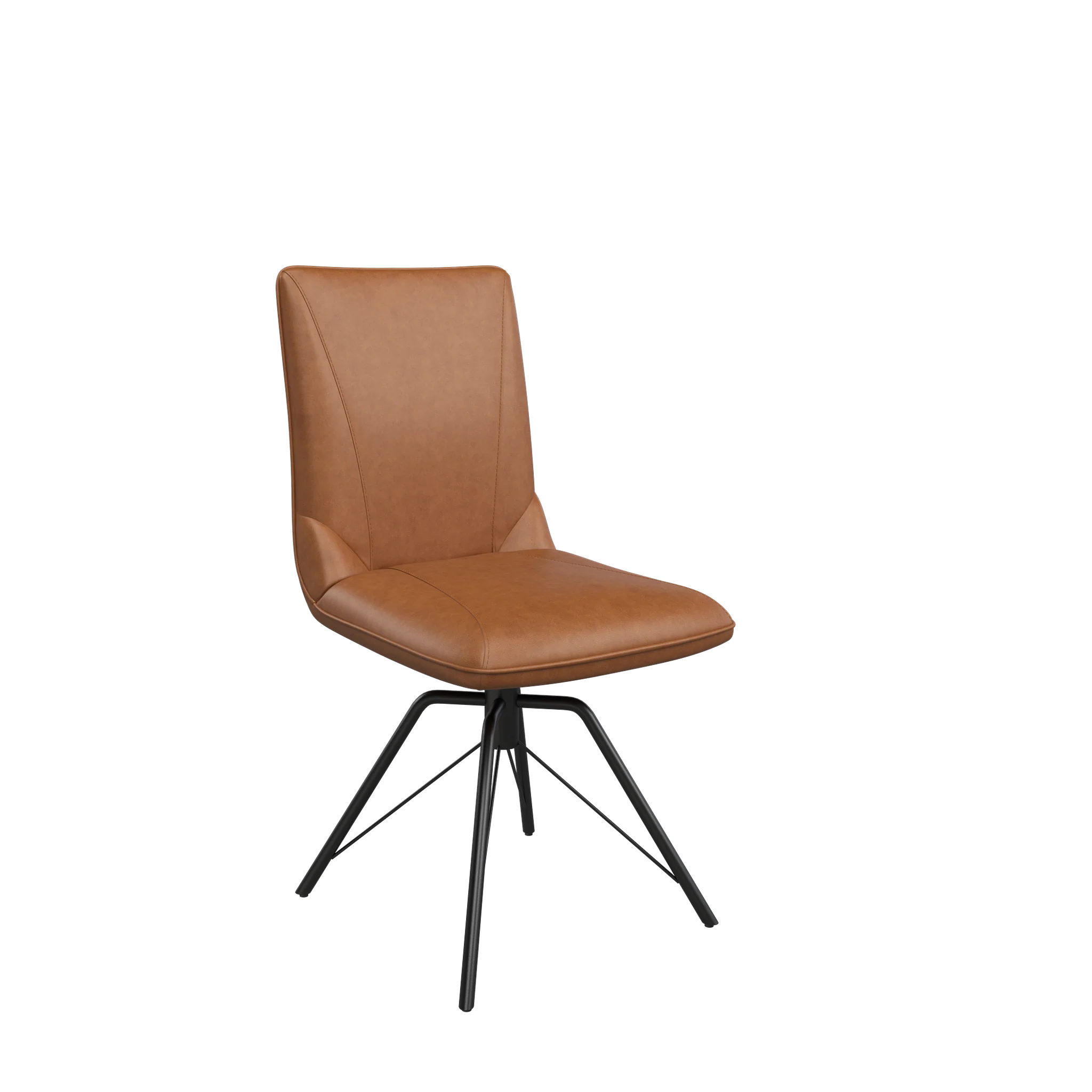 Arachnos Tan Faux Leather Swivel Dining Chair - Set of 4