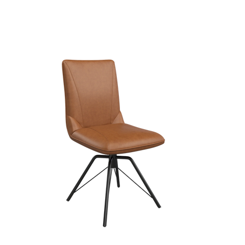 Arachnos Tan Faux Leather Swivel Dining Chair - Set of 4