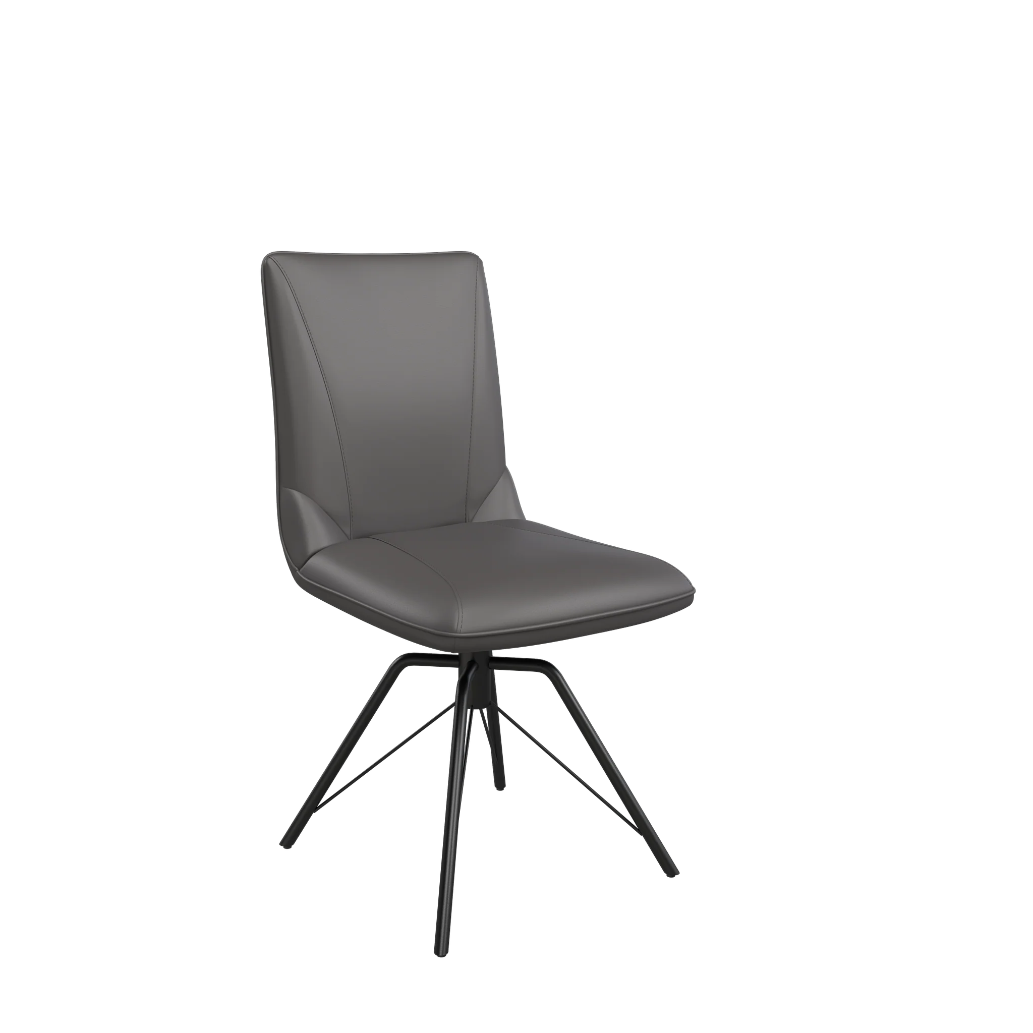 Arachnos Grey Faux Leather Swivel Dining Chair - Set of 4