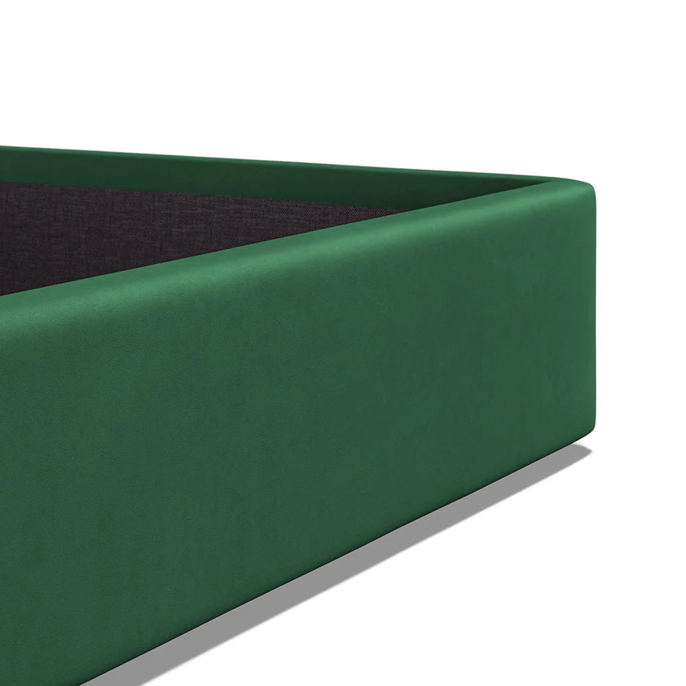 Bella Green Soft Velvet Fabric Ottoman Bed Frame