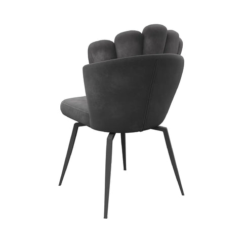 Scandi Soft Grey Fabric Swivel Set of 6 Dining Chairs, also available in Mink - Back of Chair