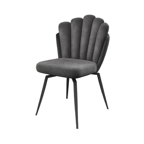 Scandi Soft Grey Fabric Swivel Set of 6 Dining Chairs, also available in Mink - Front View of Chair 