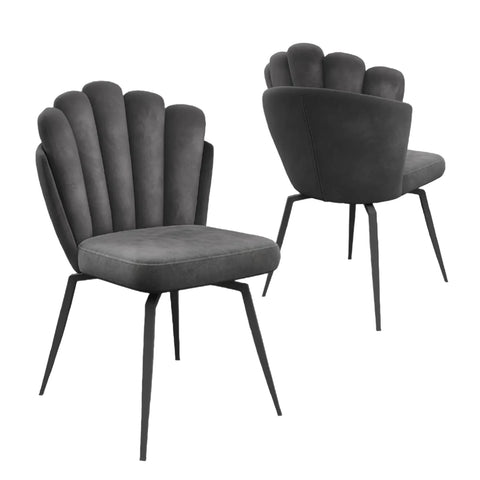 Scandi Soft Grey Fabric Swivel Set of 4 Dining Chairs, also available in Mink - Main Image 