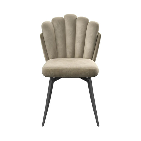 Scandi Soft Mink Fabric Swivel Set of 4 Dining Chairs, also available in Grey - Main Image 