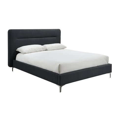 Finn Charcoal Fabric Bed, also available in Steel Blue - Main Image  