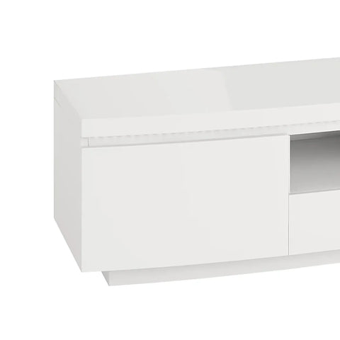 Fabian White High Gloss TV Entertainment Unit with LED Light