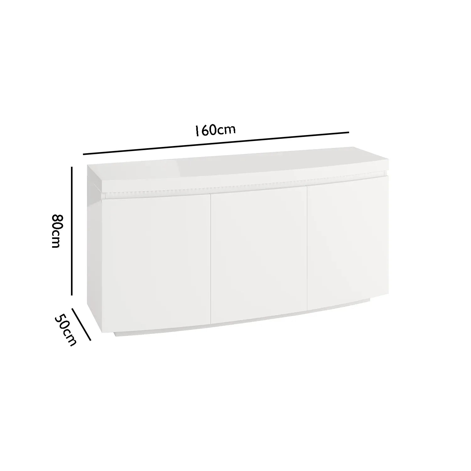 Fabian 3 Door White Sideboard with LED Light