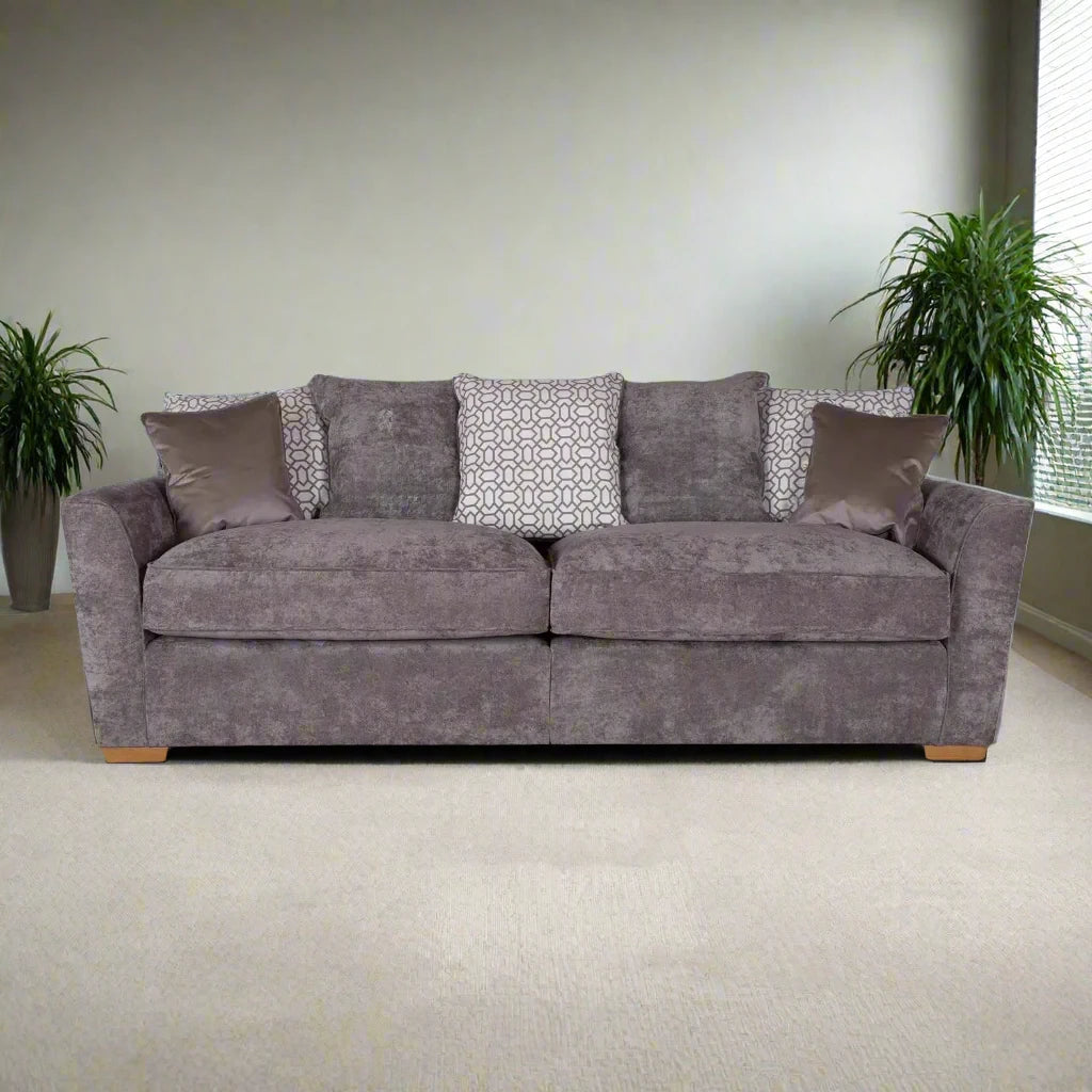 Fargo Kingston Grey Fabric Upholstered 3 Seater Sofa