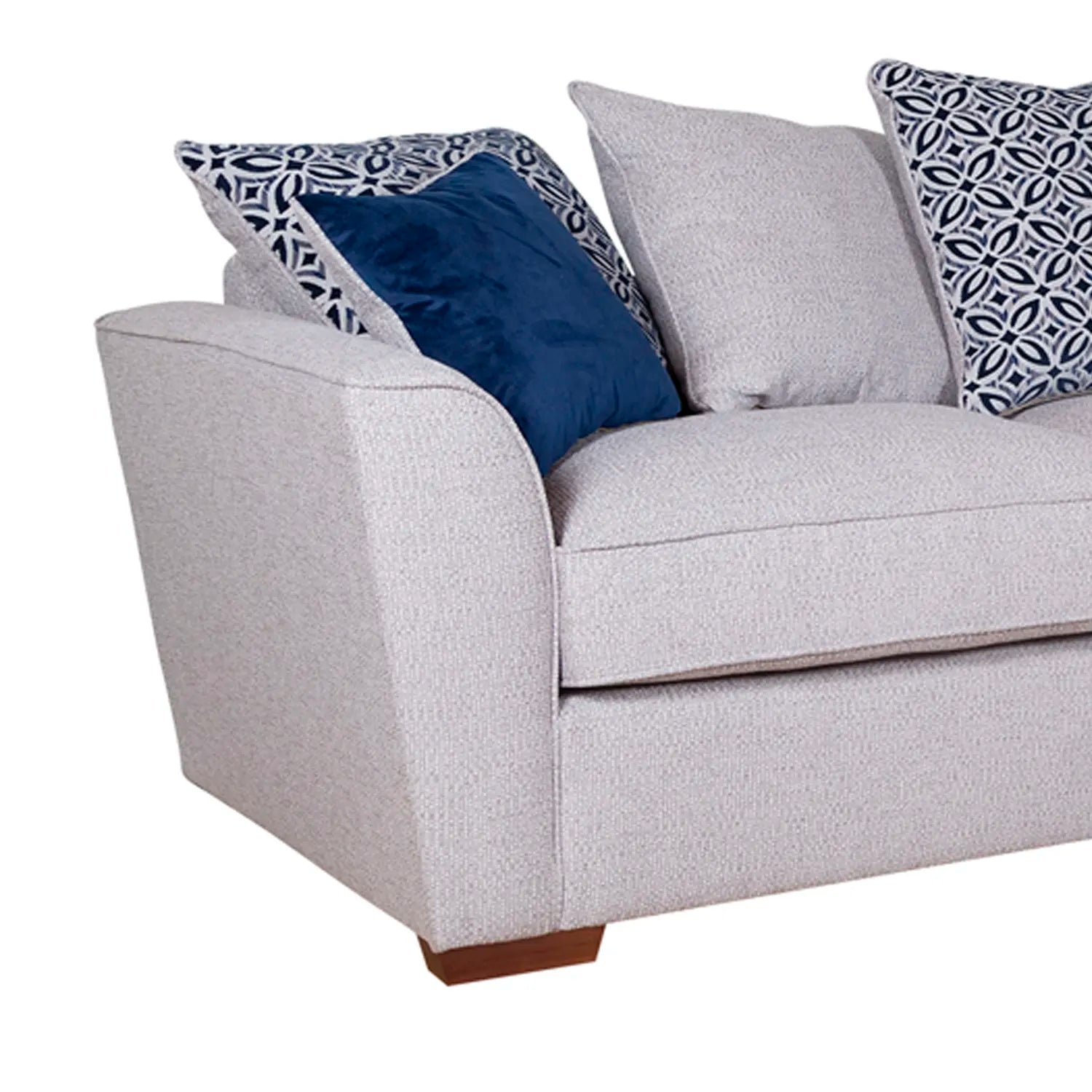 Fargo Grey and Blue Corner Chaise Sofa Group