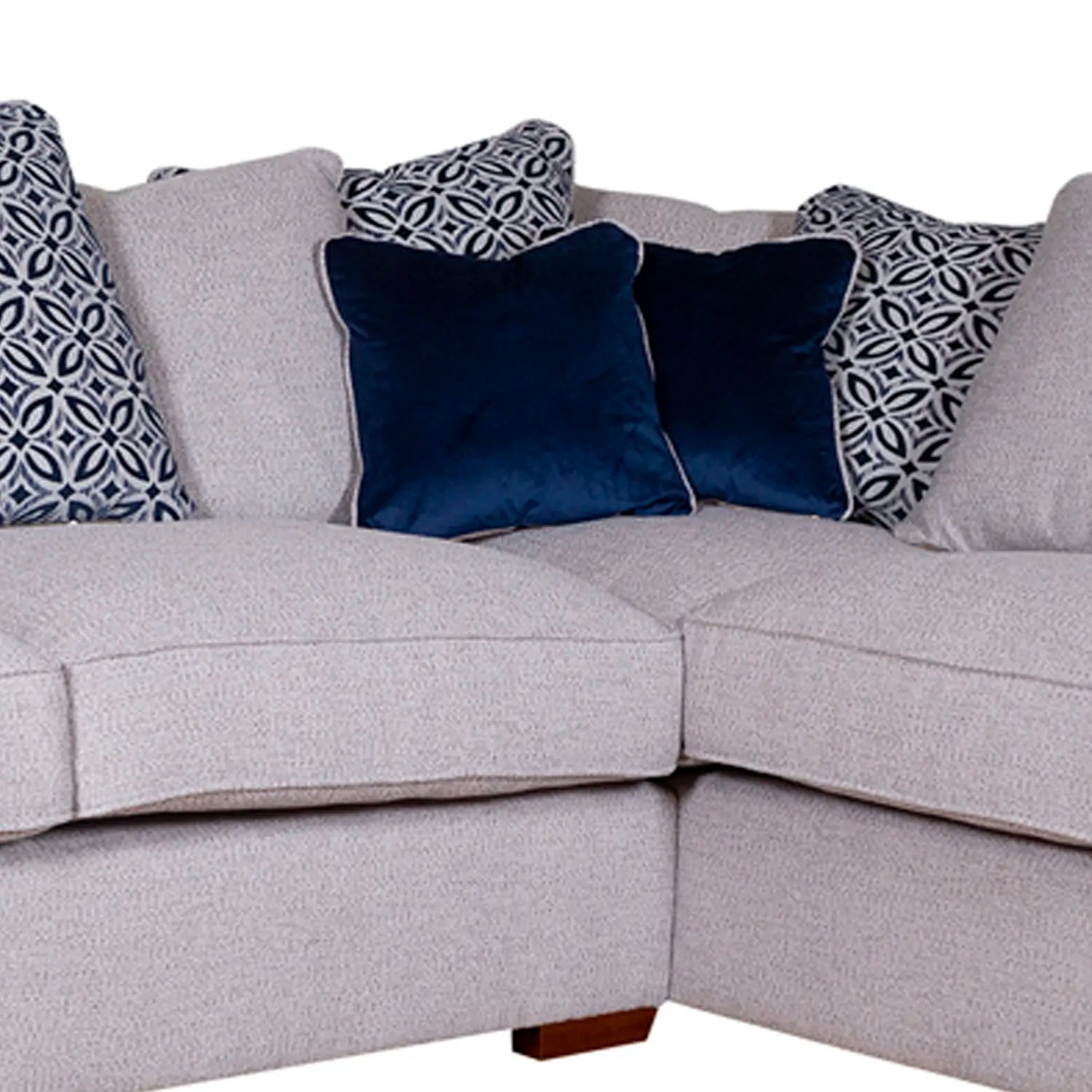 Fargo Grey and Blue Corner Chaise Sofa Group