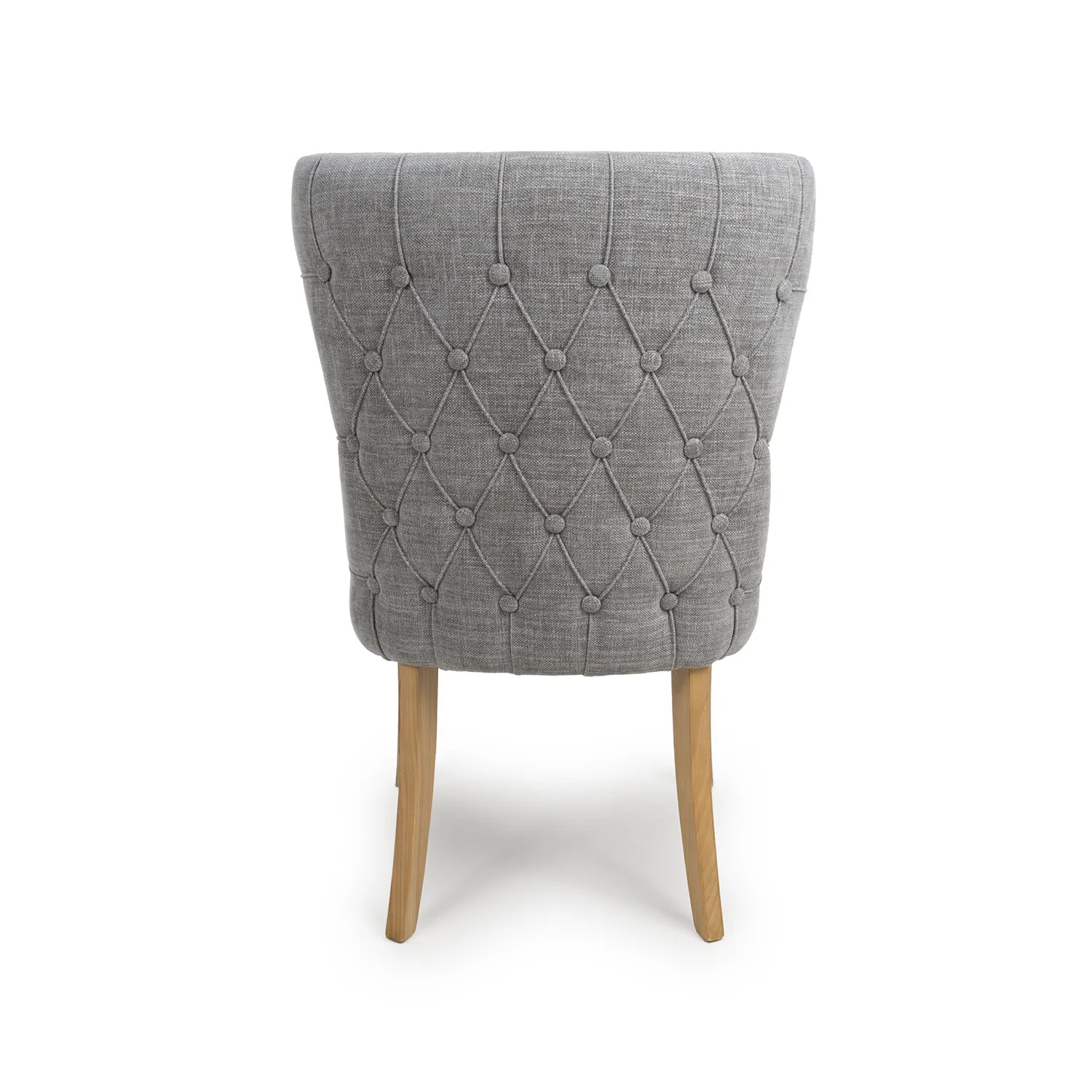 Florence  Fabric upholstered Grey Quilted Button Back Dining Chairs