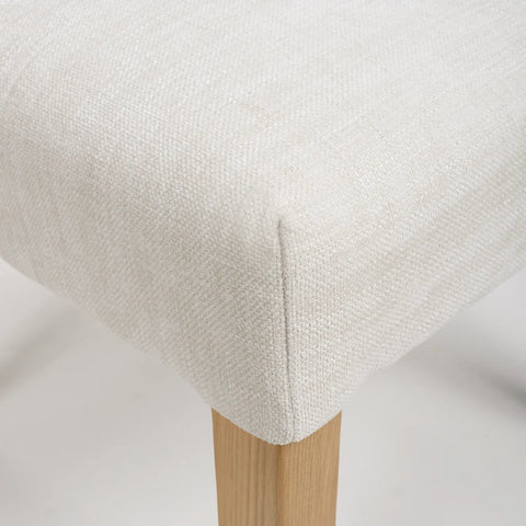 Florence Linen Fabric Quilted Button Back Dining Chairs - Fabric