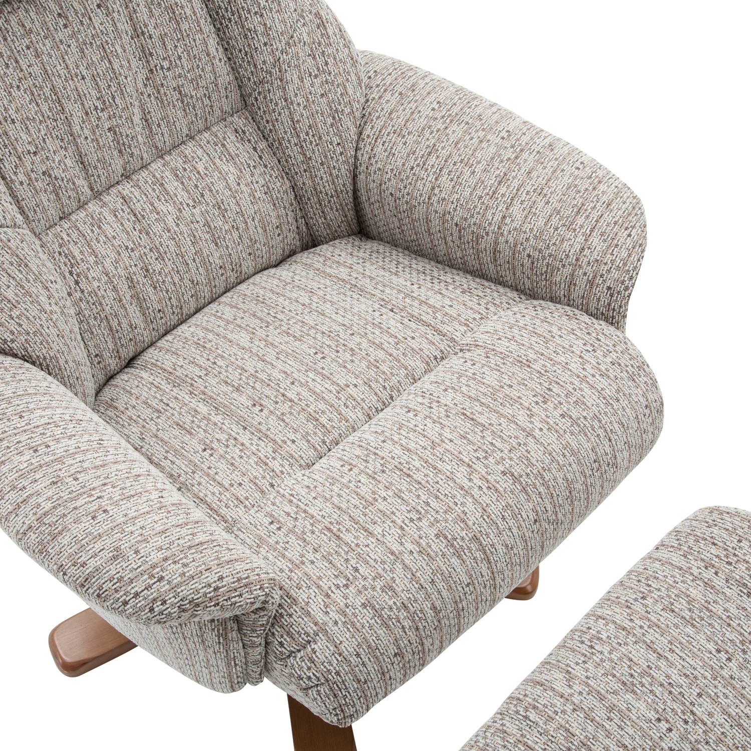 Emirates Fabric Swivel Recliner Chair with Footstool also available in Lake Blue - Close Up of Fabric 