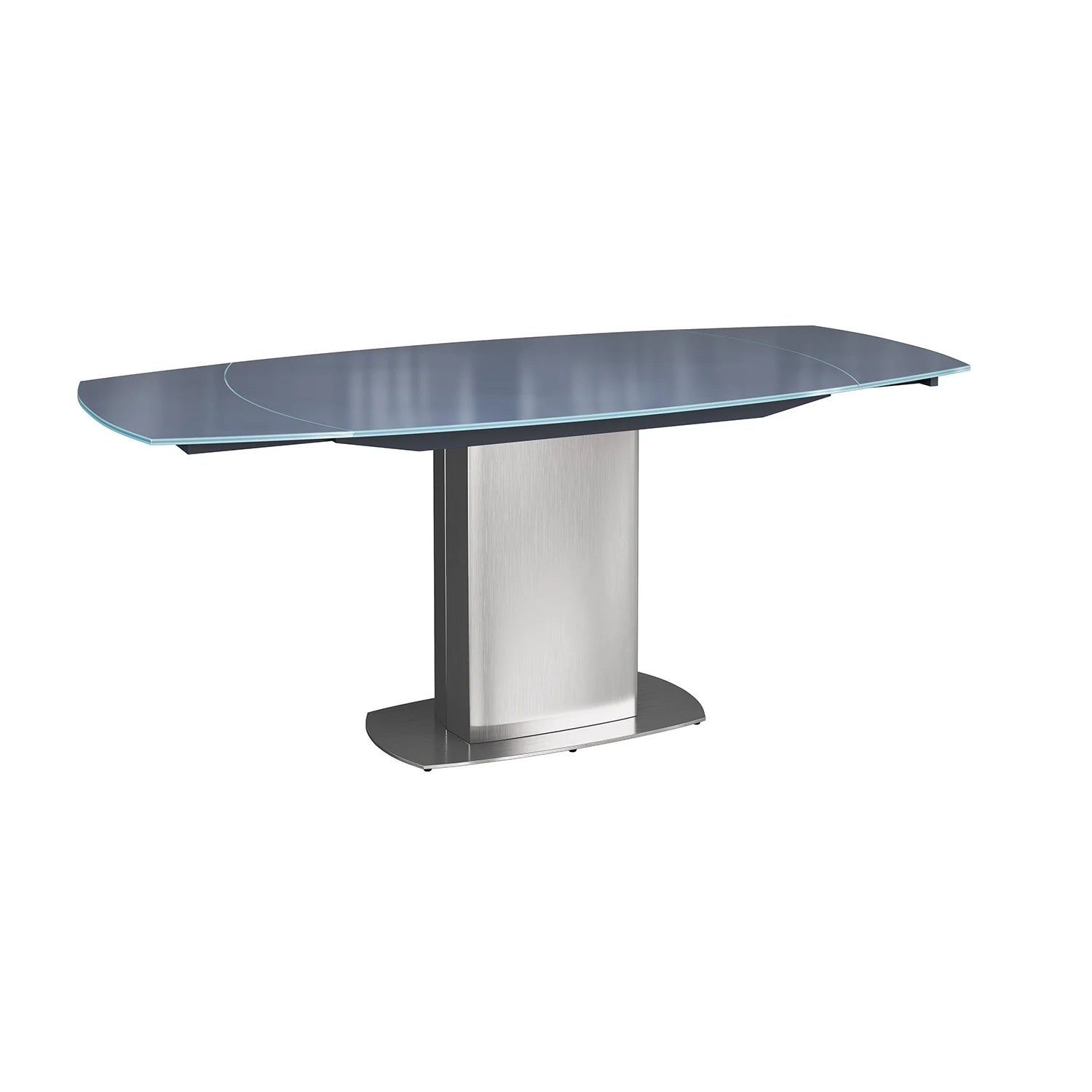 Flow Swivel Grey Glass Extending Dining Table